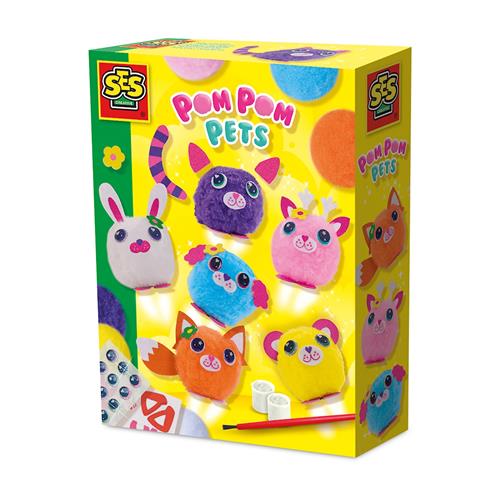SES Creative Pom Pom Kæledyr  Yellow-3-8 Y  Gul  3-8 år  Drenge, Piger