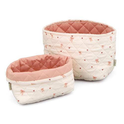 Cam Cam 2-pak Quiltet Opbevaringskurv Bows  Bows One Size  Lyserød  One Size  Piger