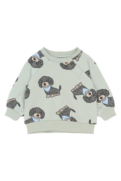 The New Siblings SBSofus Sweatshirt Aqua Gray Aop  Aqua Gray AOP-80 cm  Grå  80 cm  Drenge