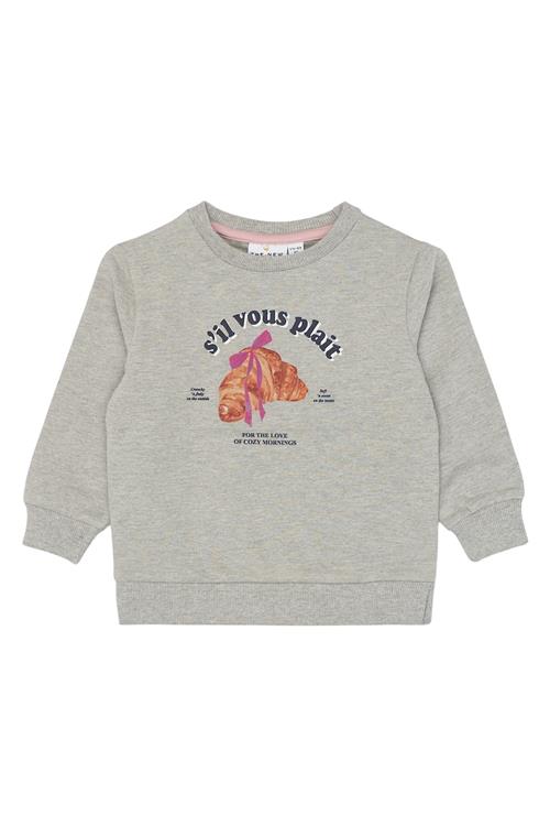 The New Siblings Solvej Sweatshirt Light Grey Melange  Light Grey Melange-92 cm  Grå  92 cm  Piger