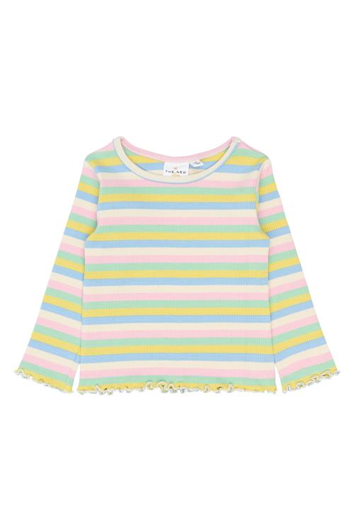 The New Siblings Sofia Langærmet Rib Tee Multi Striped  Multi Striped-92 cm  Gul  92 cm  Piger