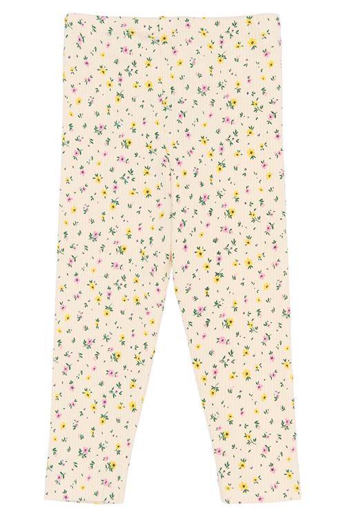 The New Siblings Selma Rib-leggings Gardenia Aop  Gardenia AOP-110 cm  Creme  110 cm  Piger