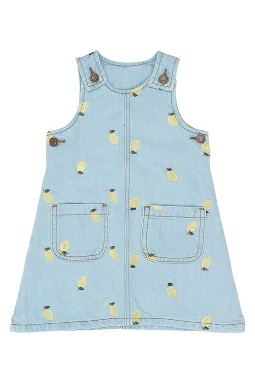 The New Siblings Saja Denim-kjole Light Blue Denim Emb  Light Blue Denim EMB-98 cm  Blå  98 cm  Piger