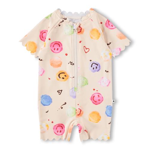 Molo Nolu Rushguard I Ét Stykke Smile Scoops  Smile Scoops 86/92 cm  Creme  86/92 cm  Drenge, Piger