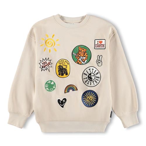 Molo Mar Sweatshirt Patch Party  Patch Party 152 cm  Beige  152 cm  Drenge
