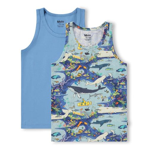 Molo GOTS Jayden 2-Pack Tank Top Pixel Sea  Pixel Sea 146/152 cm  Blå  146/152 cm  Drenge