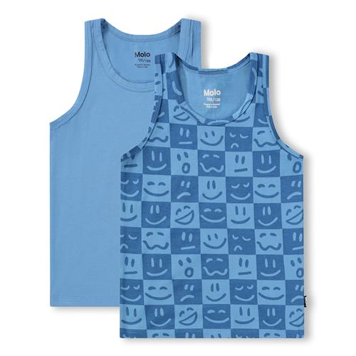 Molo GOTS Jayden 2-Pack Tank Top Blue Vibes  Blue Vibes 146/152 cm  Blå  146/152 cm  Drenge