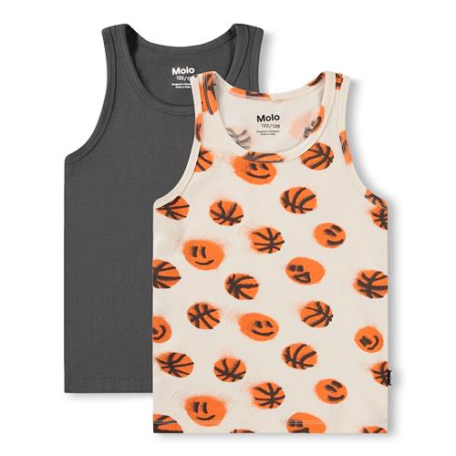 Molo GOTS Jayden 2-Pack Tank Top Raven Basketballs  Raven Basketballs 146/152 cm  Sort  146/152 cm  Drenge