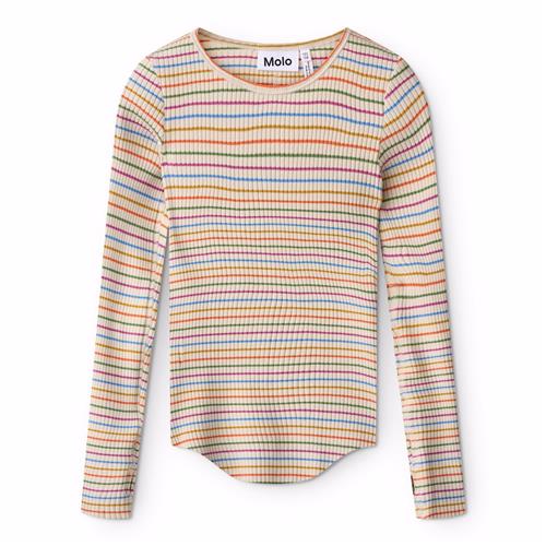 Molo GOTS Rochelle Langærmet Top Sand Rainbow  Sand Rainbow 158/164 cm  Beige  158/164 cm  Piger