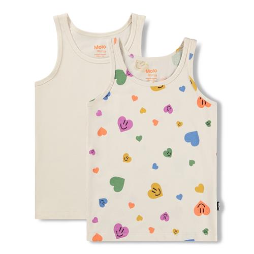 Molo GOTS Jeanie 2-Pack Tank Top Confetti Smiles  Confetti Smiles 92/98 cm  Hvid  92/98 cm  Piger