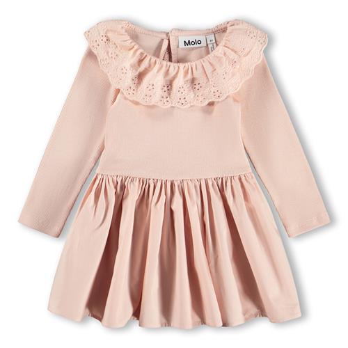 Molo GOTS Crystala Langærmet Kjole Petal Blush  Petal Blush 68 cm  Lyserød  68 cm  Piger