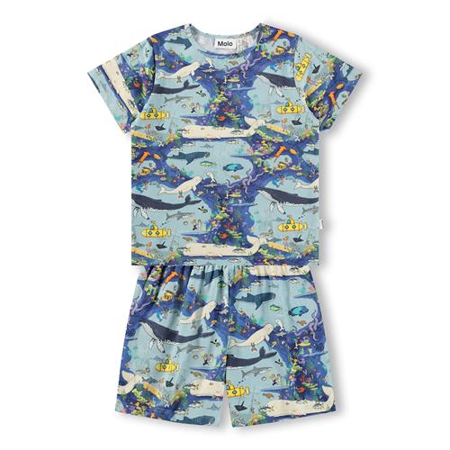 Molo GOTS Luvis Pyjamas Pixel Sea  Pixel Sea 98/104 cm  Blå  98/104 cm  Drenge