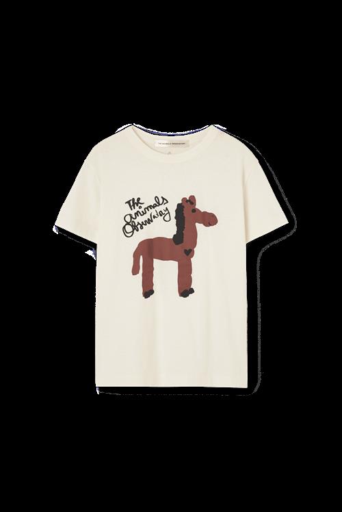 The Animals Observatory Rooster T-shirt Raw White  Raw White 3 Y  Hvid  3 år  Drenge, Piger