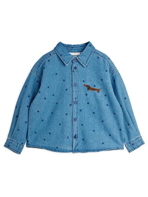 Mini Rodini Dots Denim-skjorte Blue  Blue 116/122 cm  Blå  116/122 cm  Drenge, Piger