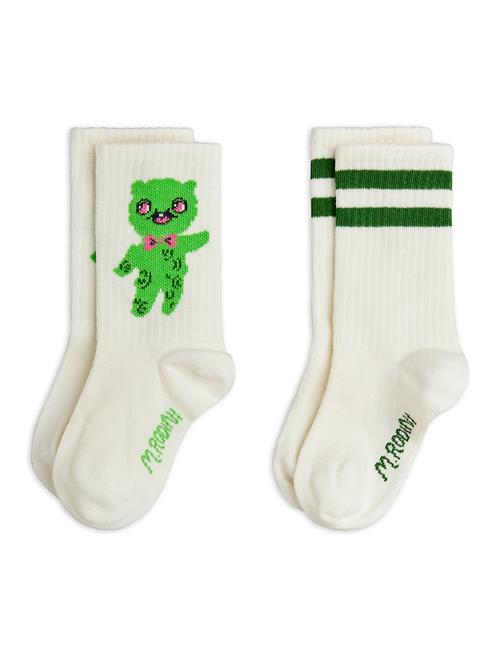 Mini Rodini Alien 2-pak Sokker Off-white  Off-White 16-19 EU  Hvid  16-19 EU  Drenge, Piger