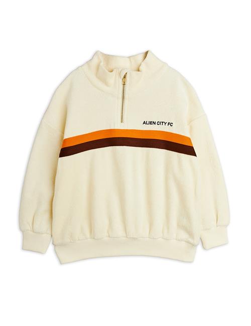Mini Rodini Alien City Frotté-sweatshirt Med Halv Lynlås Off-white  Off-White 116/122 cm  Hvid  116/122 cm  Drenge, Piger