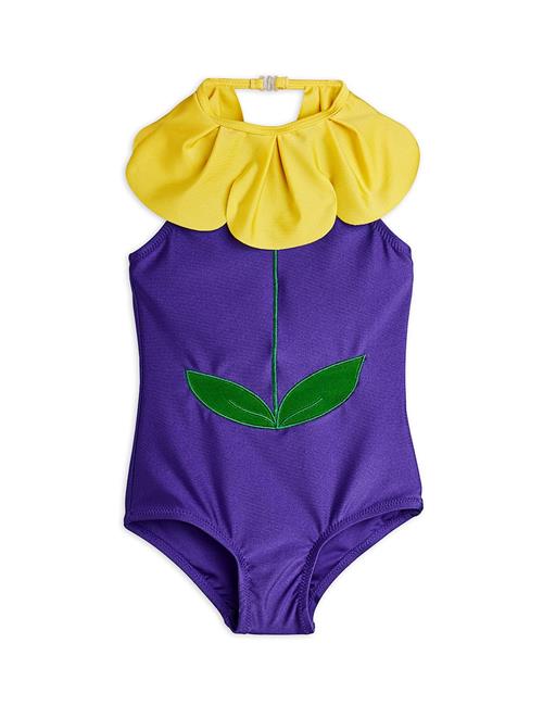 Mini Rodini Flower Halterneck-badedragt Purple  Purple 116/122 cm  Lilla  116/122 cm  Piger