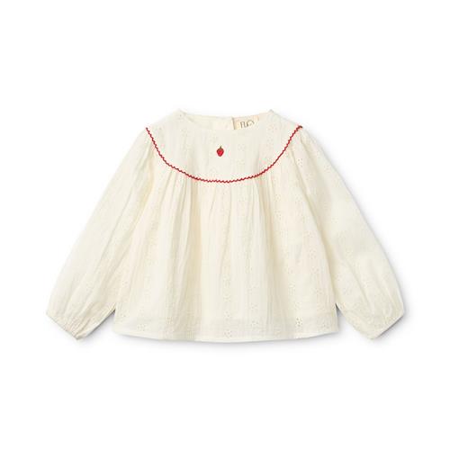 Flöss Claire Bluse Ivory White  Ivory White 80 cm  Hvid  80 cm  Piger