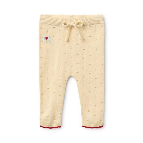 Flöss Kaya Pointelle-bukser Soft White  Soft white 80 cm  Creme  80 cm  Piger