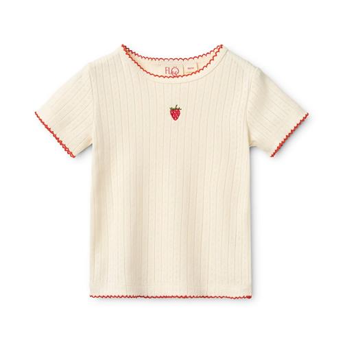 Flöss Flora Pointelle-top Gentle Cream  Gentle Cream 116 cm  Creme  116 cm  Piger