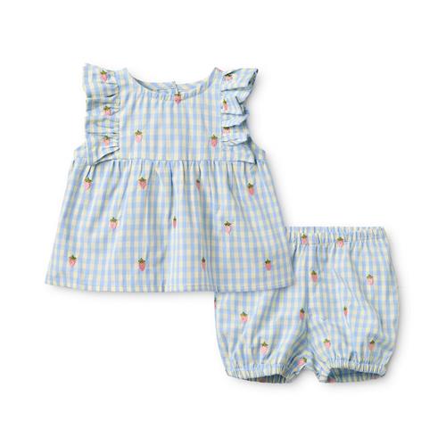 Flöss Mille Baby-sæt Sky Berry Gingham  Sky Berry Gingham 74 cm  Blå  74 cm  Piger