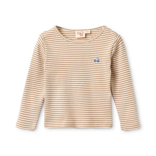 Flöss Fresa Jersey-bluse Light Brown Stripe  Light Brown Stripe 110 cm  Beige  110 cm  Drenge