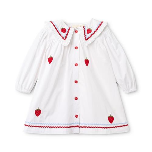 Flöss Manon Kjole White  White 98 cm  Hvid  98 cm  Piger