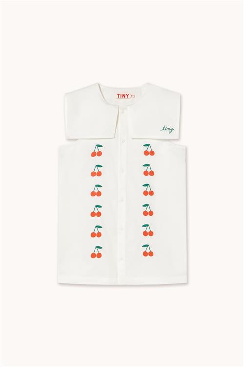 Tinycottons Mini Cherries Twill-kjole Off-white  Off-White 6 Y  Hvid  6 år  Piger