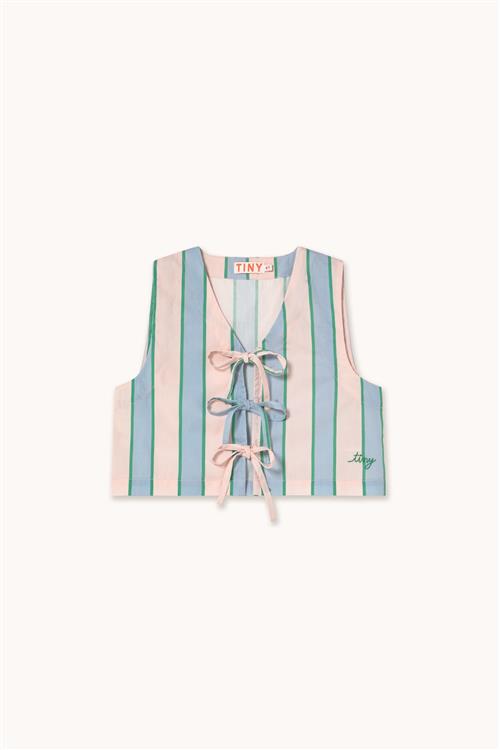 Tinycottons Retro Stripes Vest Med Sløjfer Pastel Pink  Pastel Pink 3 Y  Lyserød  3 år  Piger