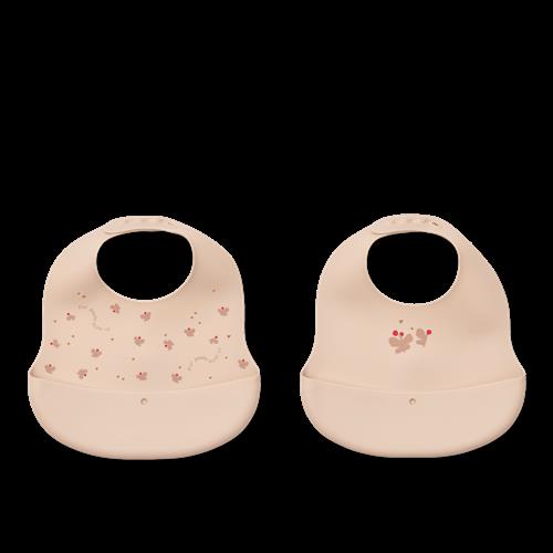 Liewood Ember Trykt Hagesmæk 2-pak Mini Mini Butterfly / Apple Blossom  Mini Butterfly / Apple Blossom-One Size  Rød  One Size  Drenge, Piger