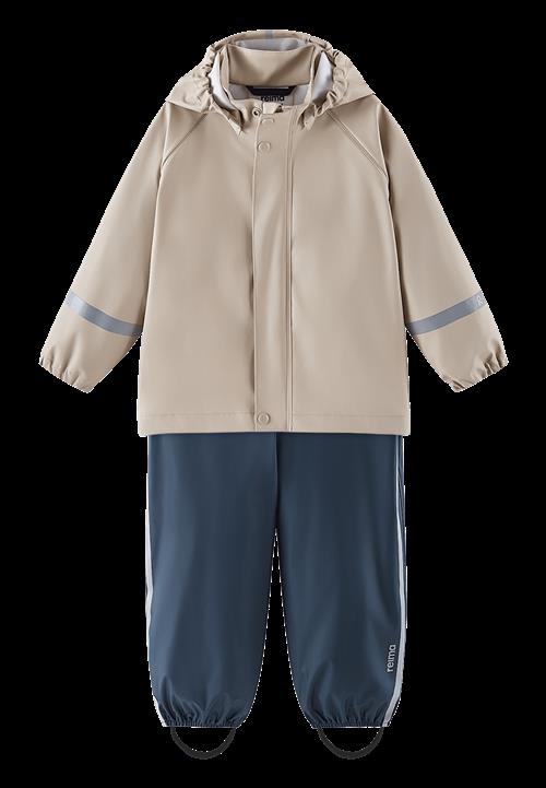 Reima Tihku Regn-outfit Earthy Beige  Earthy Beige-98 cm  Brun  98 cm  Drenge, Piger