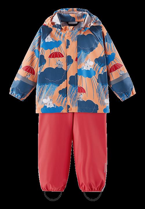 Reima Moomin Plask Regn-outfit Apricot  Apricot-98 cm  Orange.  98 cm  Drenge, Piger