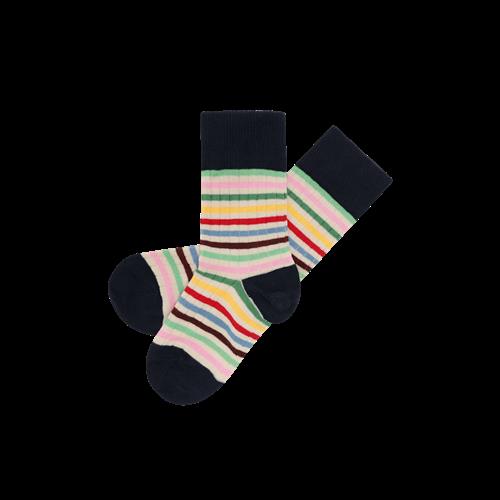 FUB 2-pak Klassiske Stribede Sokker Multi Stripe  Multi Stripe-25-28 EU  Gul  25-28 EU  Drenge, Piger