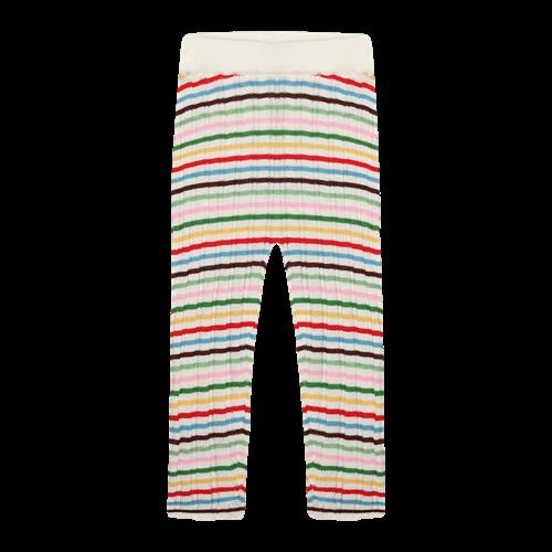 FUB Baby Rib-leggings Multi Stripe  Multi Stripe-92 cm  Rød  92 cm  Piger