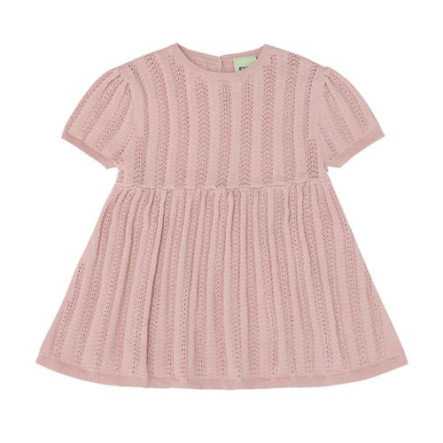 FUB Babykjole Med Korte Ærmer Pale Rose  Pale Rose-74 cm  Lyserød  74 cm  Piger