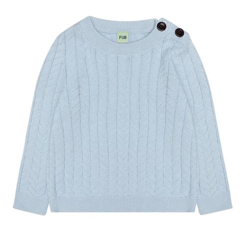 FUB Baby Zigzag Crew Pale Blue  Pale Blue-80 cm  Blå  80 cm  Piger