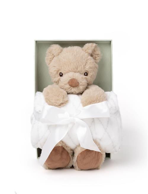 Teddykompaniet Sven Med Tæppe I Gaveæske Beige  Beige One Size  Beige  One Size  Drenge, Piger
