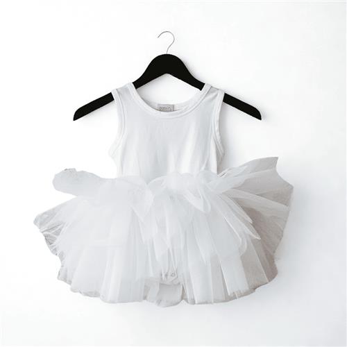 DOLLY by Le Petit Tom Timeless Tutu-kjole White  White-4-6 Y  Hvid  4-6 år  Piger