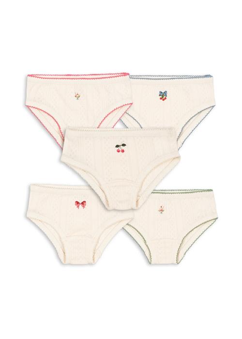 Konges Sløjd GOTS Minna 5-pak Underbukser Antique White  Antique White 7-8 Y    7-8 år  Piger