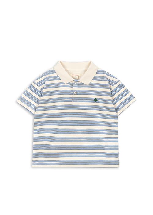 Konges Sløjd GOTS Spotty Polo Stripe Ciel  Stripe Ciel 7-8 Y    7-8 år  Drenge