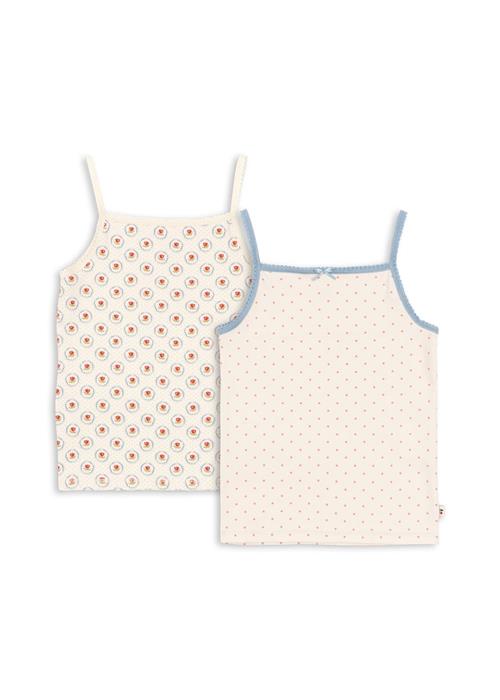 Konges Sløjd GOTS Basic 2-pak Stroptoppe Pirouette Dot Mirage  Pirouette Dot Mirage 4 Y  Hvid  4 år  Piger