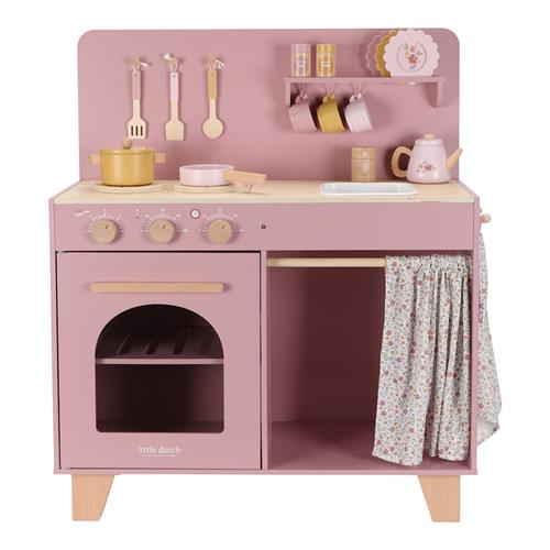 Little Dutch Køkken I Træ Pink  Pink-OS  Lyserød  One Size 3+ Years Piger