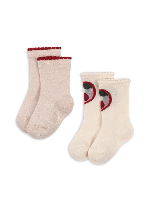 Konges Sløjd Cherry Rose 2-pak Sokker Cherry Rose  Cherry Rose 19-21 EU    19-21 EU  Piger