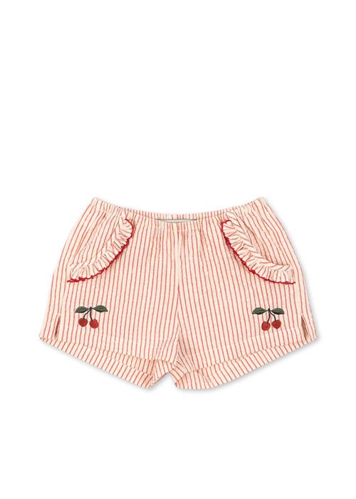 Konges Sløjd GOTS Ellie Shorts Med Flæser Amour Stripe  Amour Stripe 3 Y  Rød  3 år  Piger