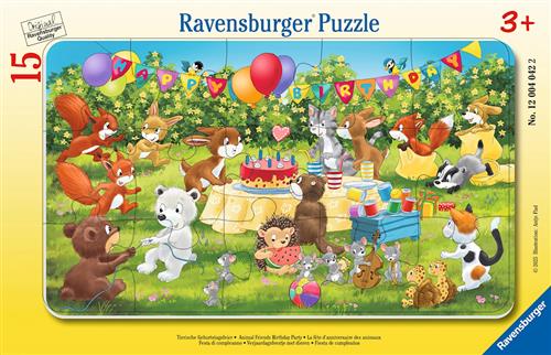 Ravensburger Fødselsdagsfest Med Dyrevenner Multicolor  Multicolor One Size  Blå  One Size 3+ Years Drenge, Piger