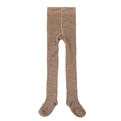 Joha Uld-rib-strømpebukser Sand Melange  Sand Melange-70 cm Uld Beige  70 cm  Drenge, Piger