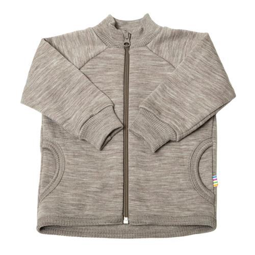 Joha Uldcardigan Med Lynlås Sesame Melange  Sesame Melange-70 cm Uld Beige  70 cm  Drenge, Piger