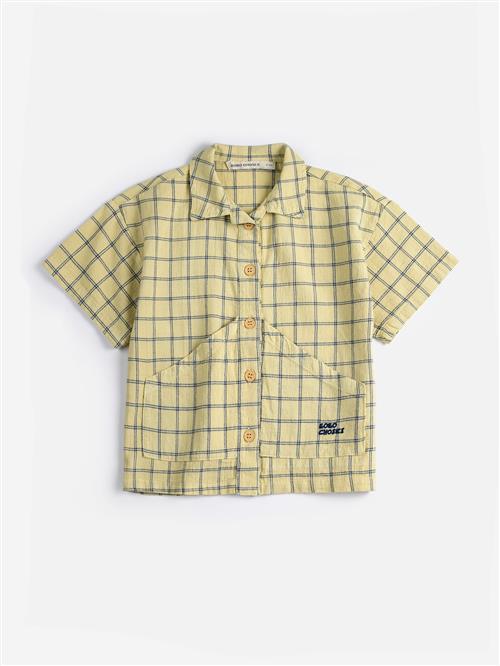 Bobo Choses Spicy Window Pane Skjorte Yellow  Yellow 8-9 Y  Gul  8-9 år  Drenge