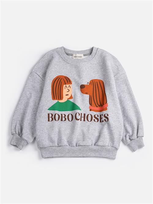 Bobo Choses Friends In A Pickle Sweatshirt Heather Grey  Heather Grey 6-7 Y  Grå  6-7 år  Drenge