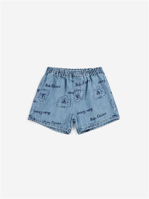 Bobo Choses Pickles The Dog All Over Denim Shorts Prussian Blue  Prussian Blue 12 months  Blå  12 måneder  Drenge, Piger